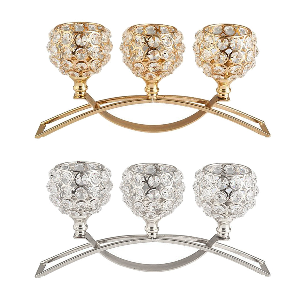 Crystal Geometric Wrought Iron Candle Holder Ornament