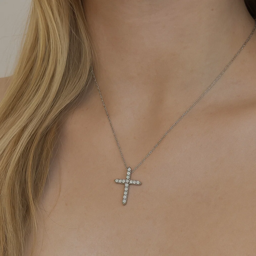 Faith Cubic Zirconia Cross Necklaces