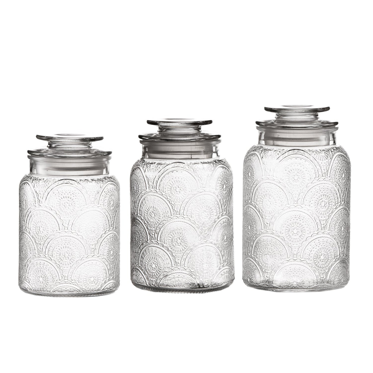 Canister Set 3-Piece Glass Jars