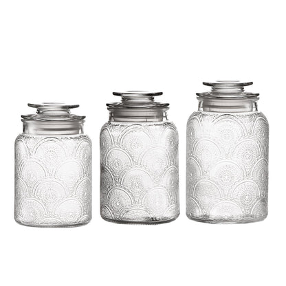 Canister Set 3-Piece Glass Jars