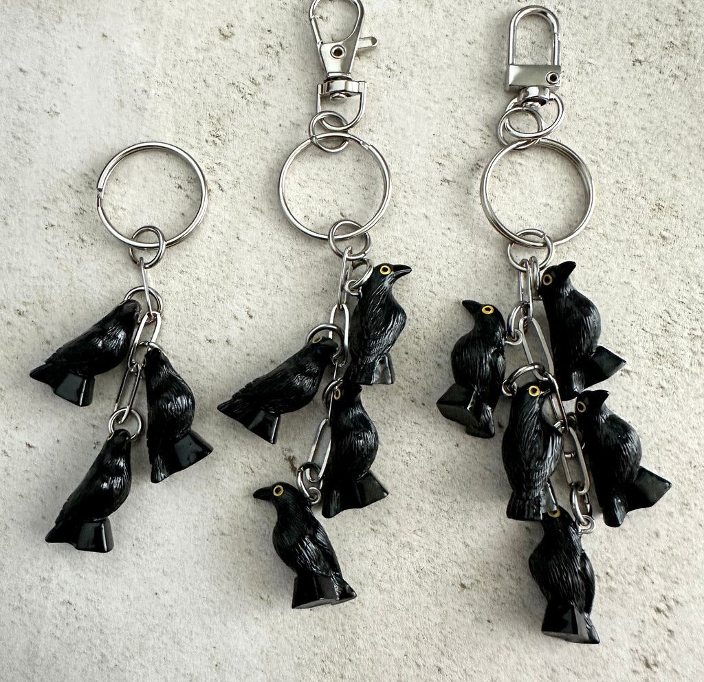 Murder of Crows Goth Witchy Horror Bag Charm Keychain