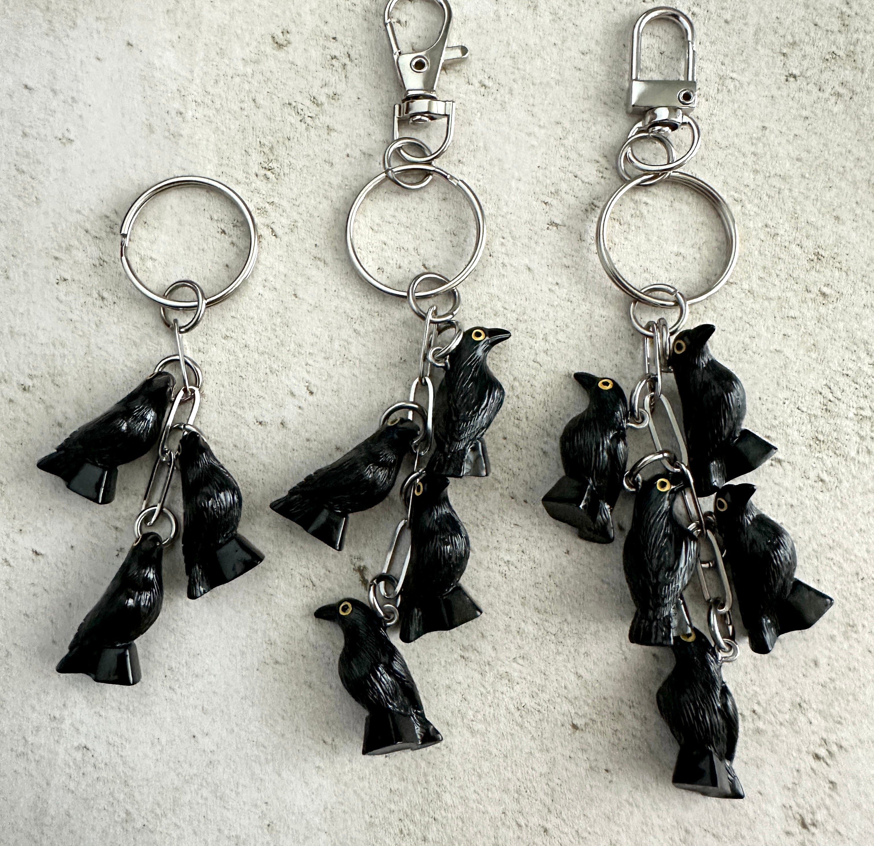 Murder of Crows Goth Witchy Horror Bag Charm Keychain