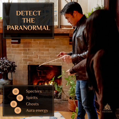 PARANORMIC Dowsing Rods Kit – 99.9% Pure Copper, Quartz Pendulum &amp; Wooden Board