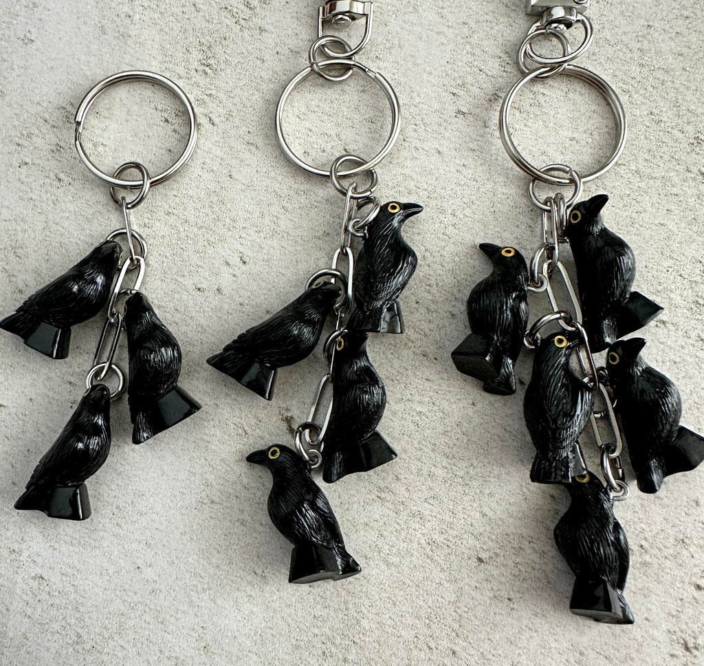 Murder of Crows Goth Witchy Horror Bag Charm Keychain