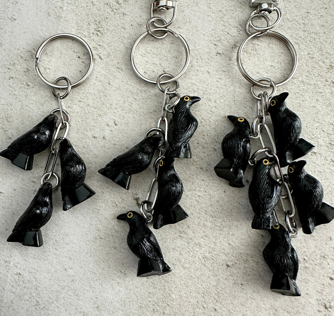 Murder of Crows Goth Witchy Horror Bag Charm Keychain
