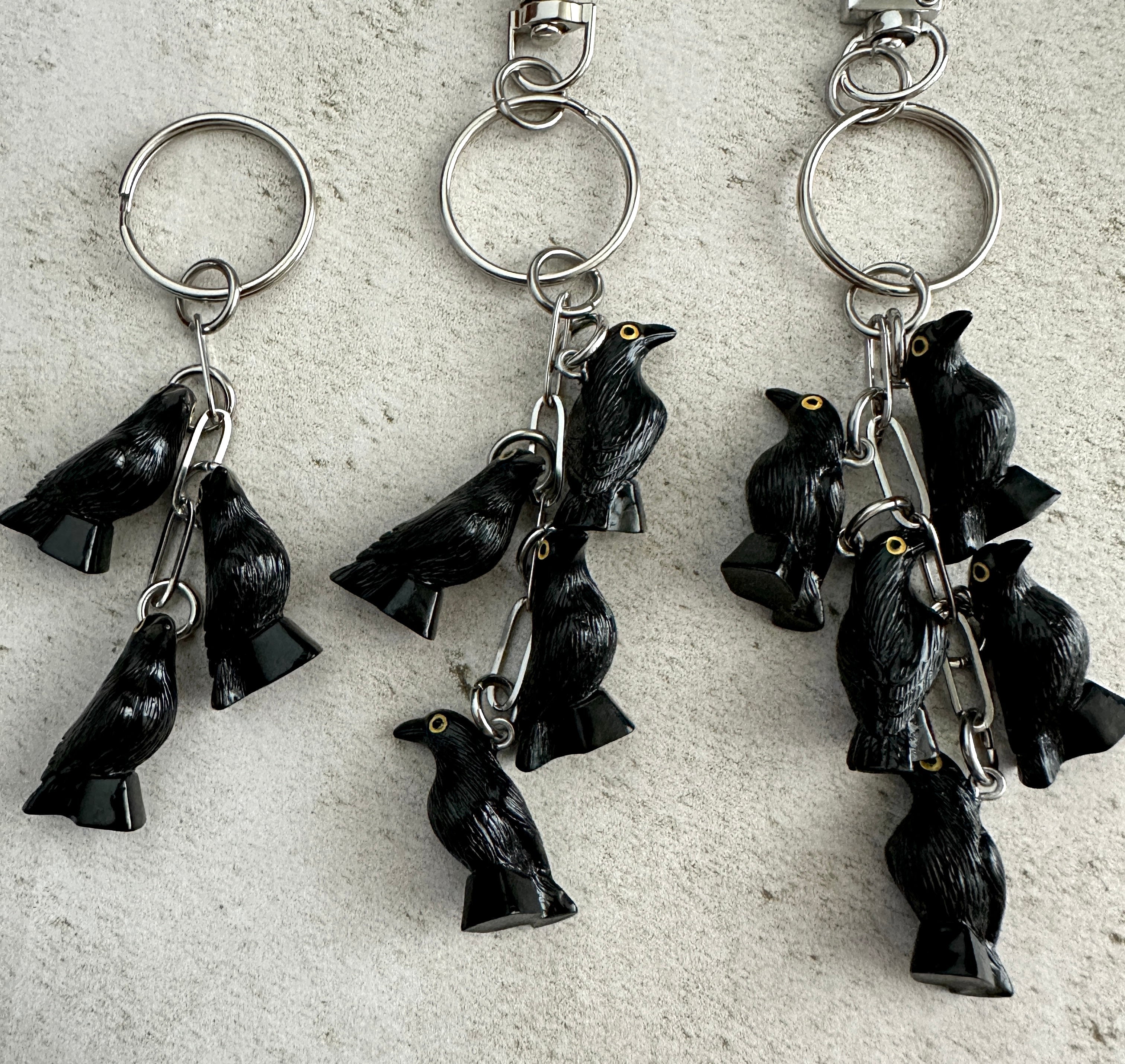 Murder of Crows Goth Witchy Horror Bag Charm Keychain