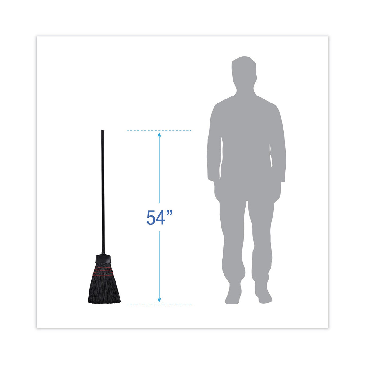 Boardwalk Maid Broom, Plastic Bristles, 54" Overall Length, Dozen