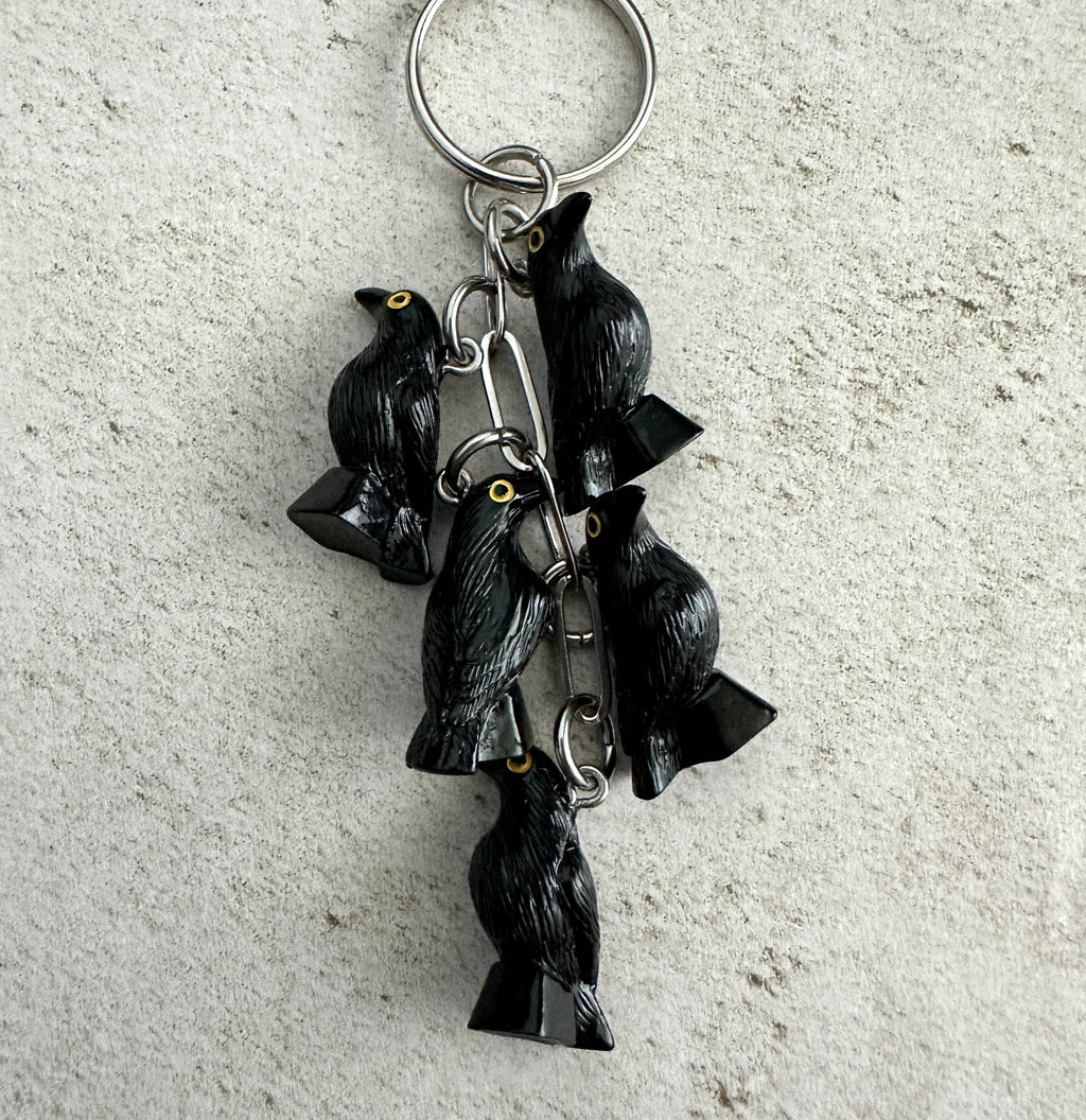 Murder of Crows Goth Witchy Horror Bag Charm Keychain