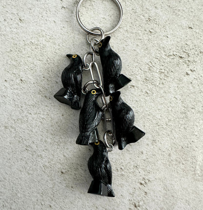 Murder of Crows Goth Witchy Horror Bag Charm Keychain