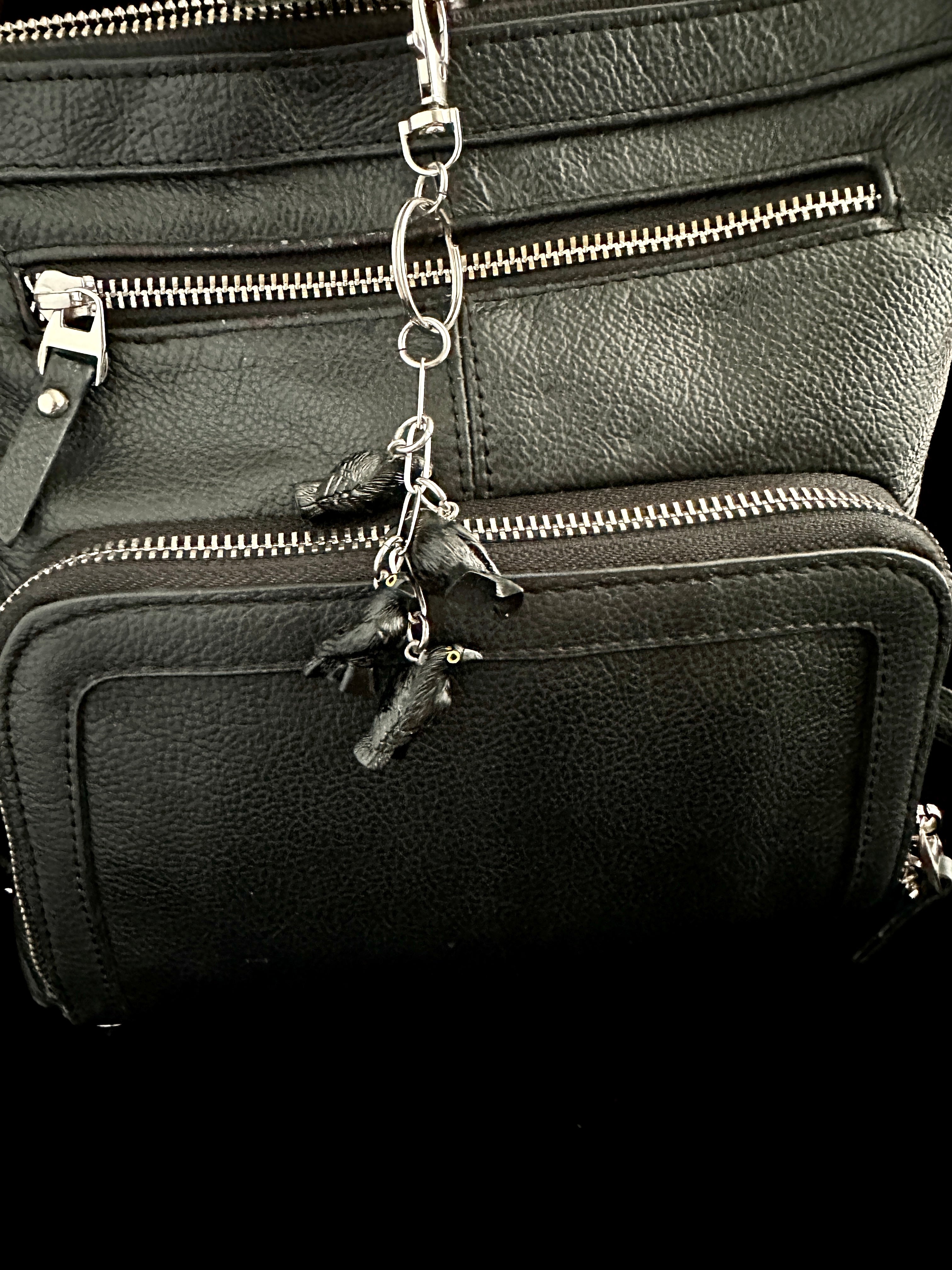 Murder of Crows Goth Witchy Horror Bag Charm Keychain