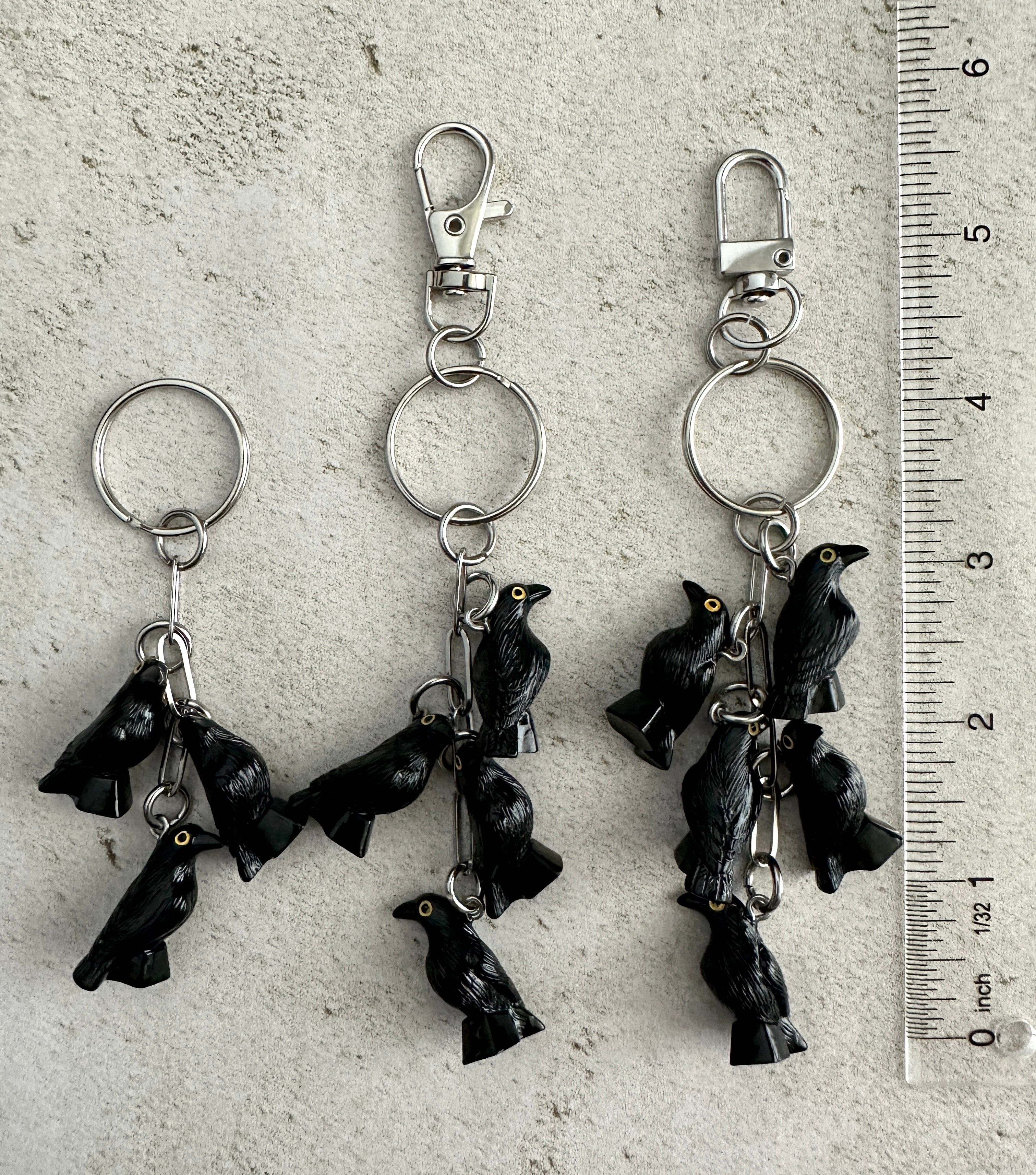 Murder of Crows Goth Witchy Horror Bag Charm Keychain