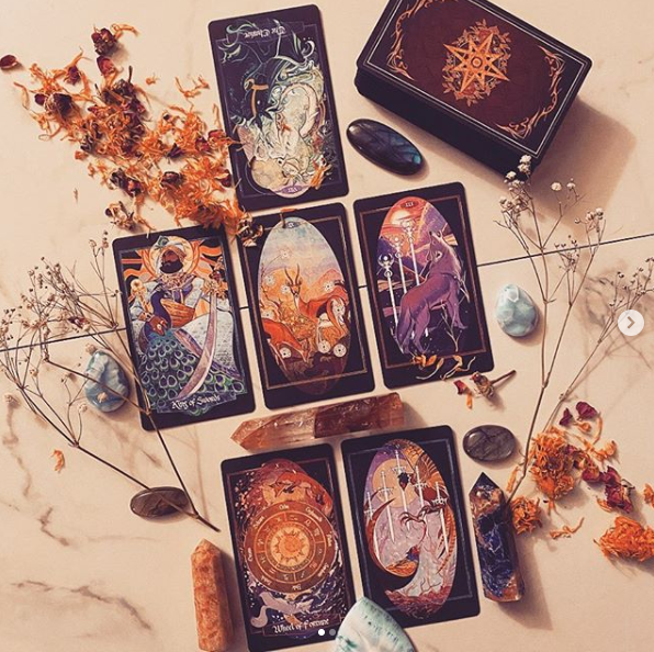 Children of Litha tarot card deck &amp; book set- BLACK EDITION