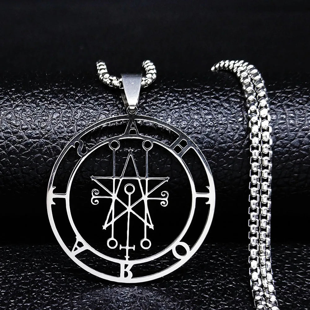 Astaroth Sigil Goetia Stainless Steel Necklace | Solomon Demon Seal Pendant Jewelry
