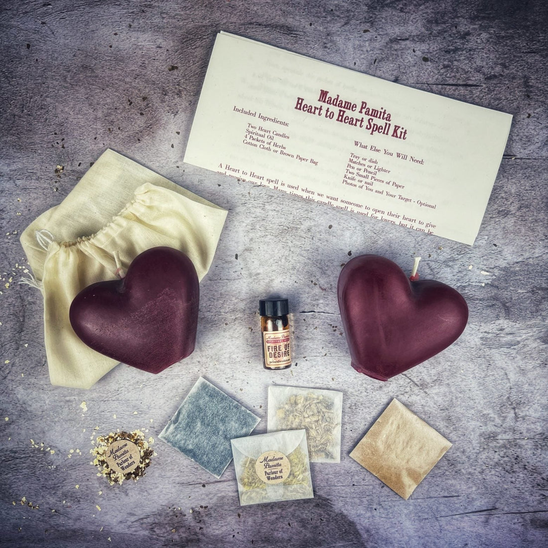 Heart to Heart Candle Spell Kit - Love Connection &amp; Reconciliation Magic