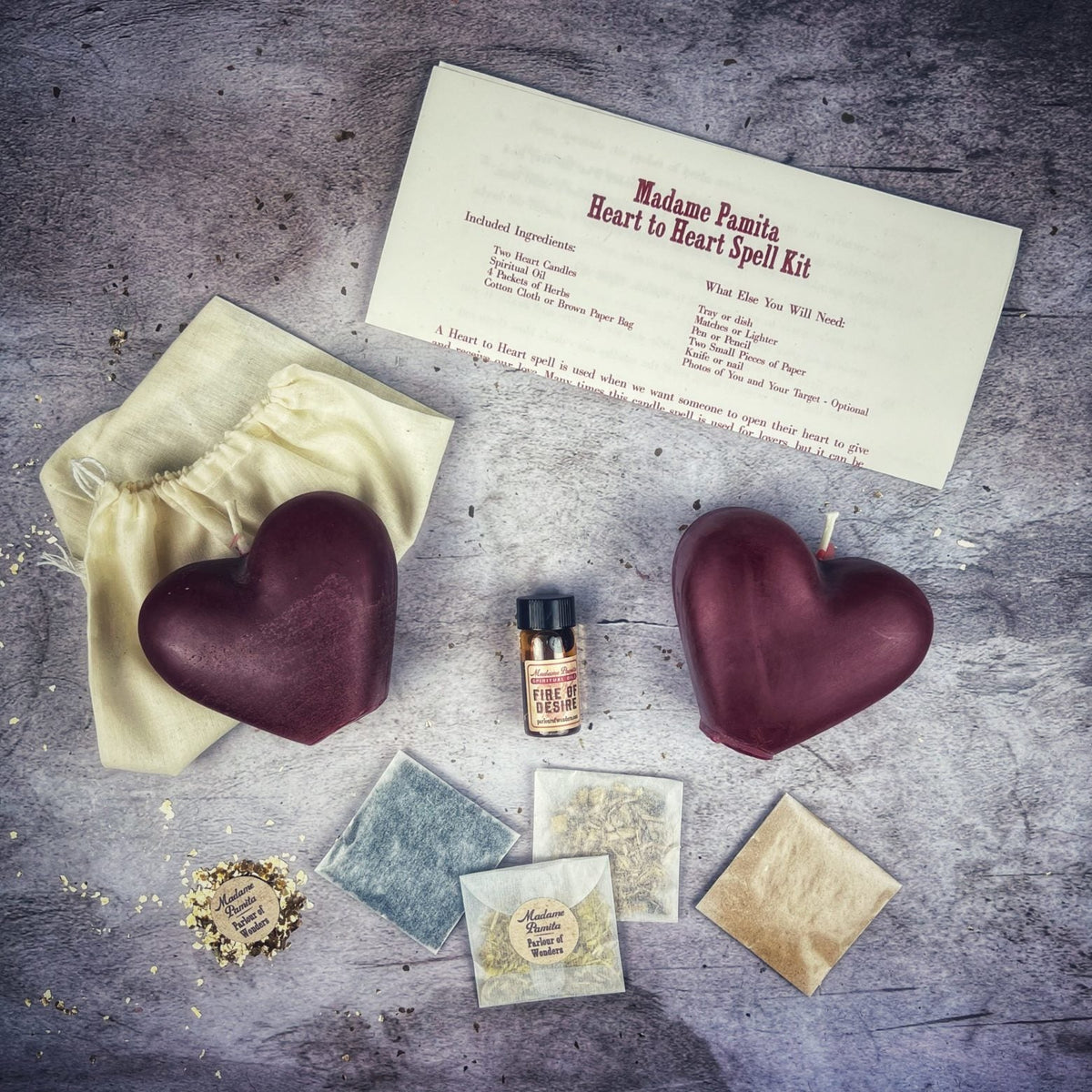 Heart to Heart Candle Spell Kit - Love Connection &amp; Reconciliation Magic