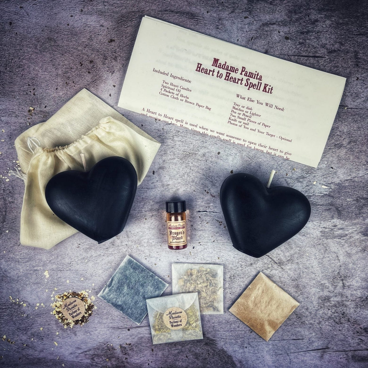 Heart to Heart Candle Spell Kit - Love Connection &amp; Reconciliation Magic