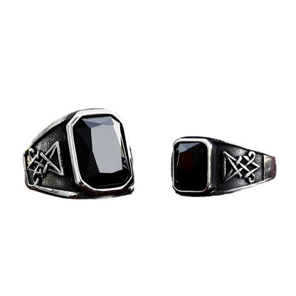 Lucifer Satan Stainless Steel Retro Titanium Rings