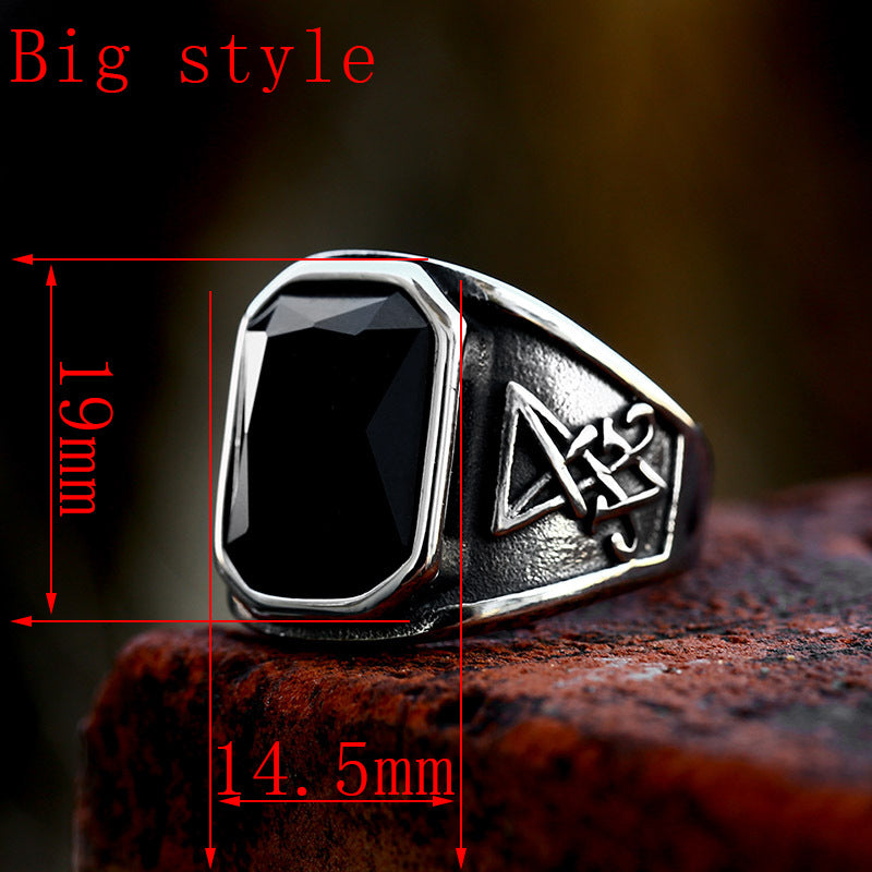 Lucifer Satan Stainless Steel Retro Titanium Rings