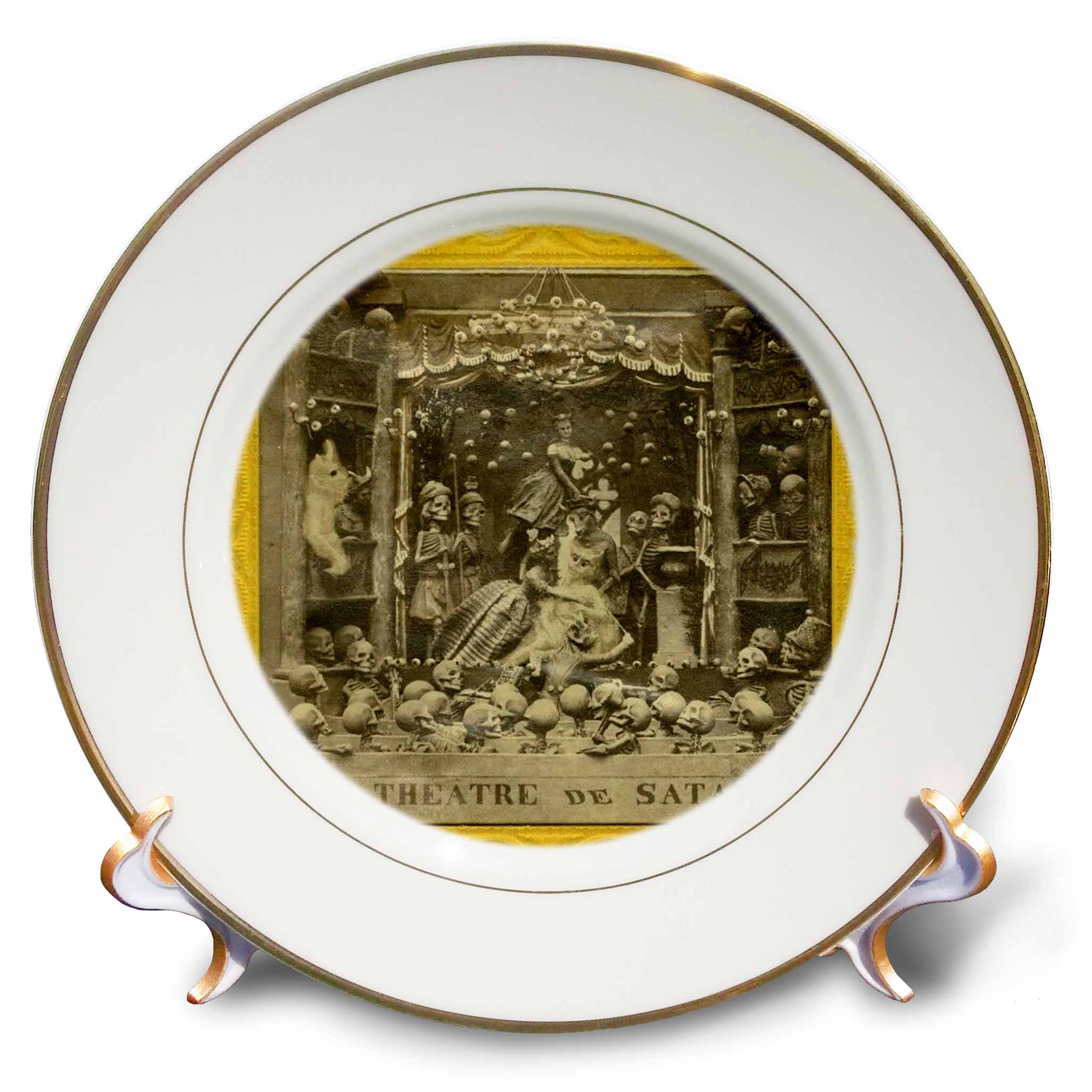 3dRose French Diablerie Theatre De Satan Vintage Horror 1860s - Plates (cp-359107)