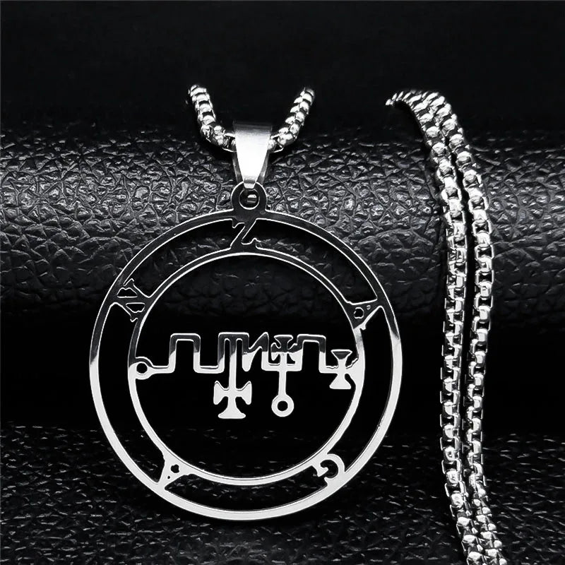 Astaroth Sigil Goetia Stainless Steel Necklace | Solomon Demon Seal Pendant Jewelry