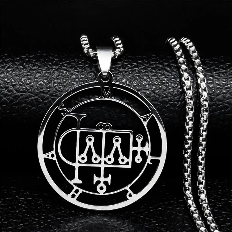 Astaroth Sigil Goetia Stainless Steel Necklace | Solomon Demon Seal Pendant Jewelry