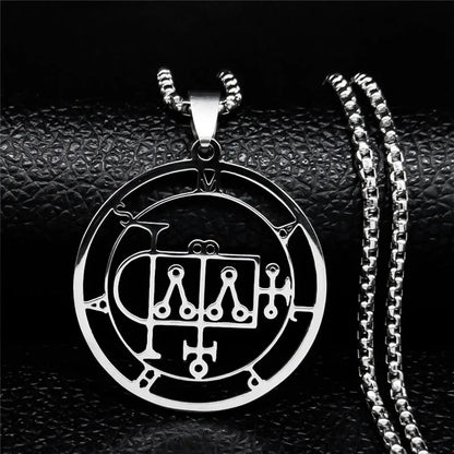 Astaroth Sigil Goetia Stainless Steel Necklace | Solomon Demon Seal Pendant Jewelry