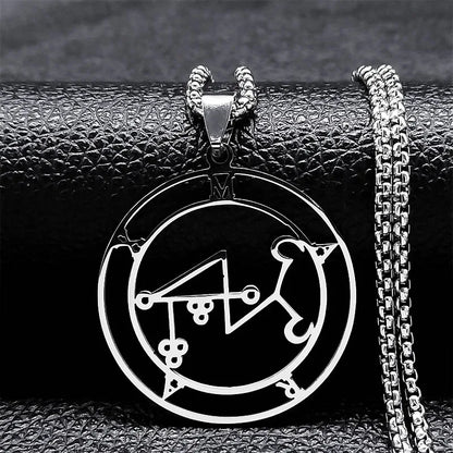 Astaroth Sigil Goetia Stainless Steel Necklace | Solomon Demon Seal Pendant Jewelry