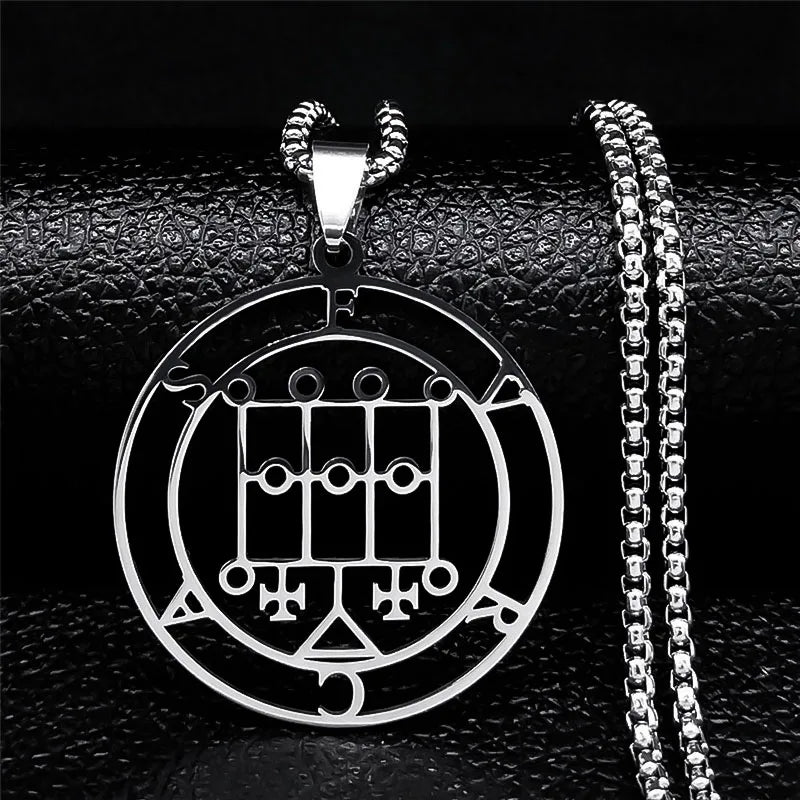 Astaroth Sigil Goetia Stainless Steel Necklace | Solomon Demon Seal Pendant Jewelry