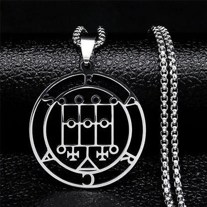 Astaroth Sigil Goetia Stainless Steel Necklace | Solomon Demon Seal Pendant Jewelry
