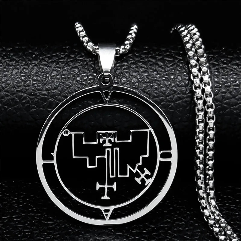 Astaroth Sigil Goetia Stainless Steel Necklace | Solomon Demon Seal Pendant Jewelry