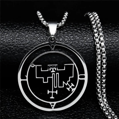 Astaroth Sigil Goetia Stainless Steel Necklace | Solomon Demon Seal Pendant Jewelry