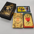 New Gold Tarot Cards Beautiful Waterproof Deck Mystery Board Game Colorful Divination Oracle With Gift Box