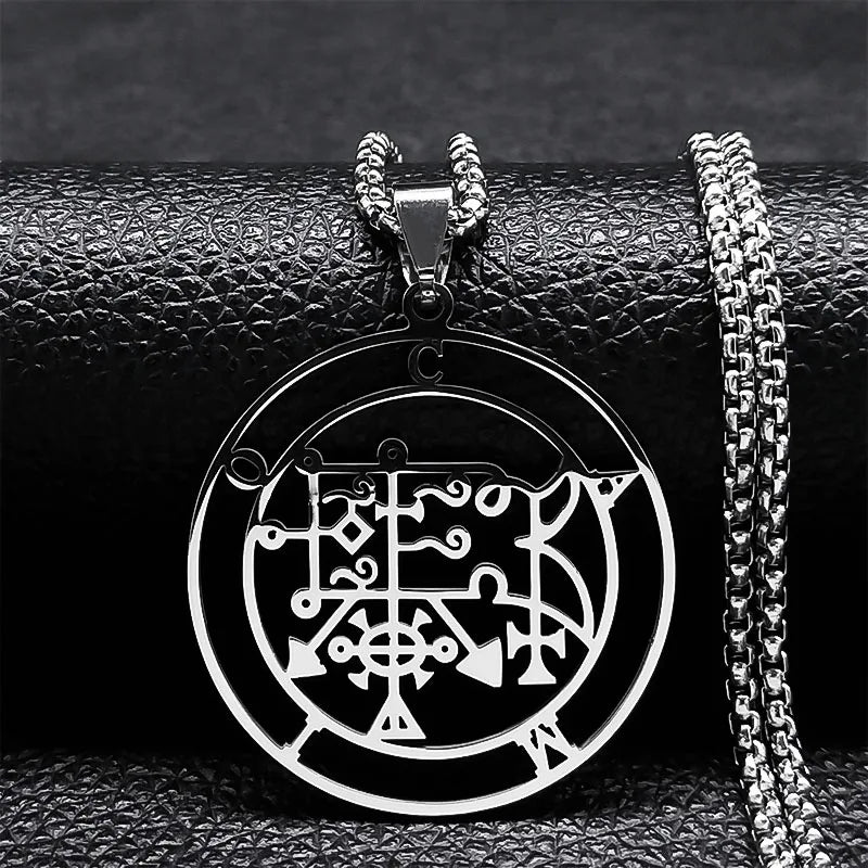 Astaroth Sigil Goetia Stainless Steel Necklace | Solomon Demon Seal Pendant Jewelry