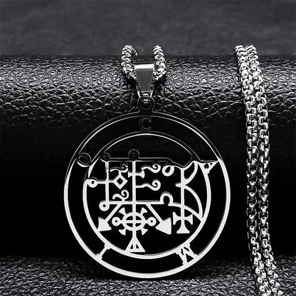 Astaroth Sigil Goetia Stainless Steel Necklace | Solomon Demon Seal Pendant Jewelry