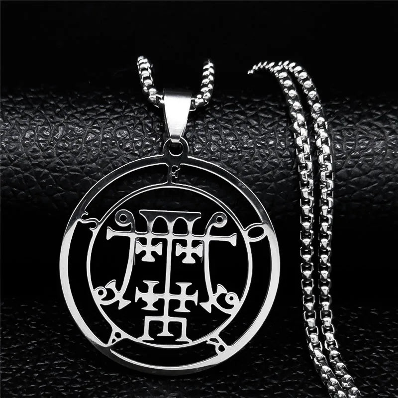 Astaroth Sigil Goetia Stainless Steel Necklace | Solomon Demon Seal Pendant Jewelry