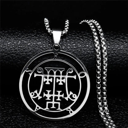 Astaroth Sigil Goetia Stainless Steel Necklace | Solomon Demon Seal Pendant Jewelry