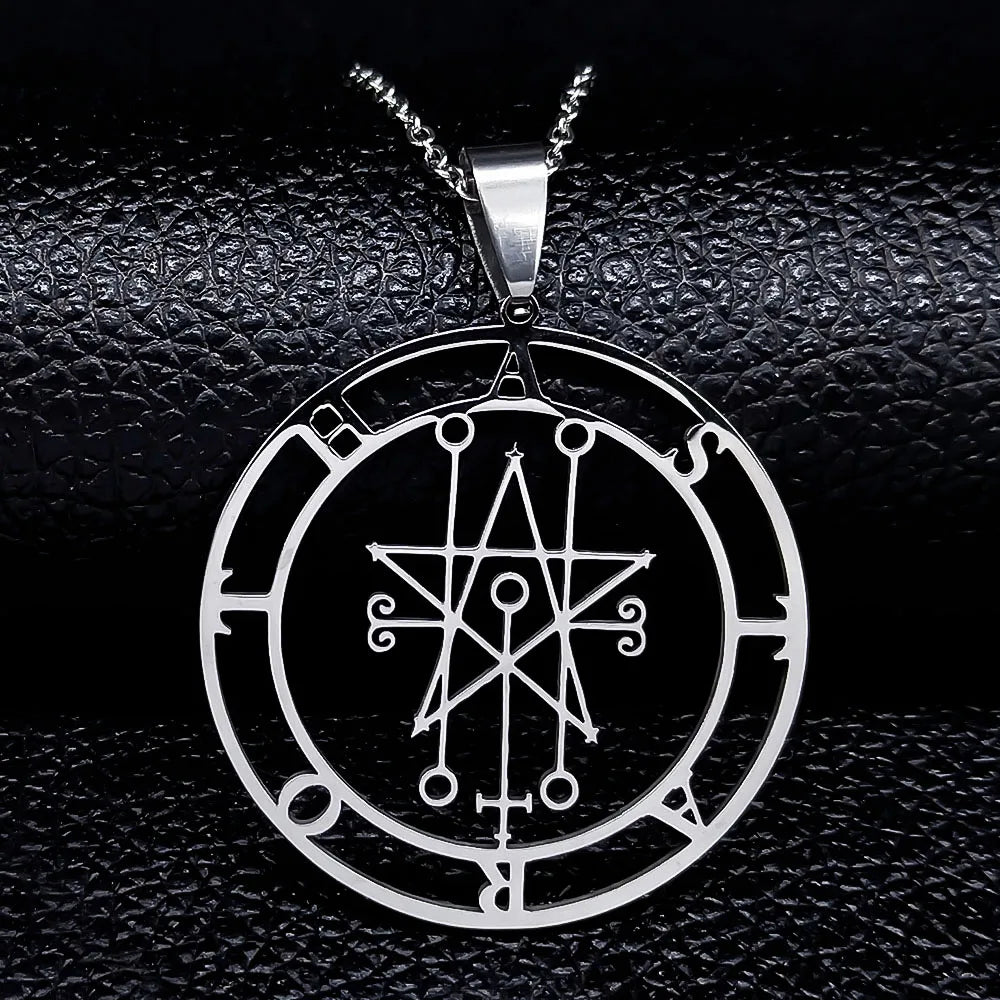 Astaroth Sigil Goetia Stainless Steel Necklace | Solomon Demon Seal Pendant Jewelry