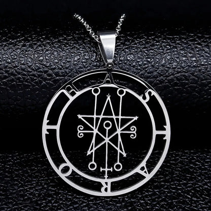 Astaroth Sigil Goetia Stainless Steel Necklace | Solomon Demon Seal Pendant Jewelry