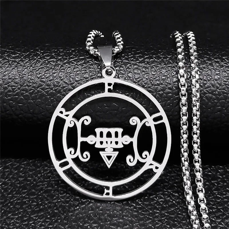 Astaroth Sigil Goetia Stainless Steel Necklace | Solomon Demon Seal Pendant Jewelry