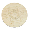 15cm Crystal Lattice Ouija Board | Laser Engraved Metatron Sacred Geometric Wooden Plate for Wiccan Altar Rituals
