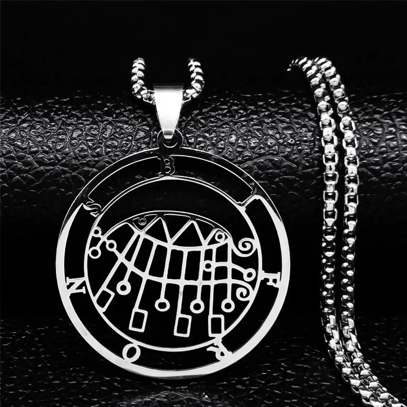 Astaroth Sigil Goetia Stainless Steel Necklace | Solomon Demon Seal Pendant Jewelry