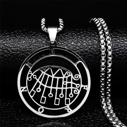 Astaroth Sigil Goetia Stainless Steel Necklace | Solomon Demon Seal Pendant Jewelry