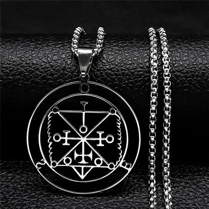 Astaroth Sigil Goetia Stainless Steel Necklace | Solomon Demon Seal Pendant Jewelry