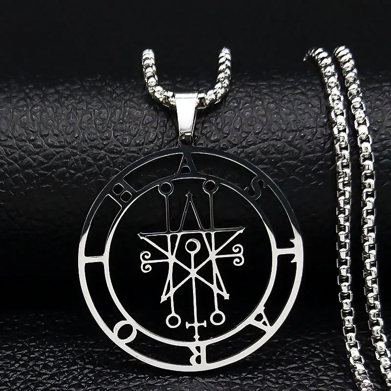 Astaroth Sigil Goetia Stainless Steel Necklace | Solomon Demon Seal Pendant Jewelry