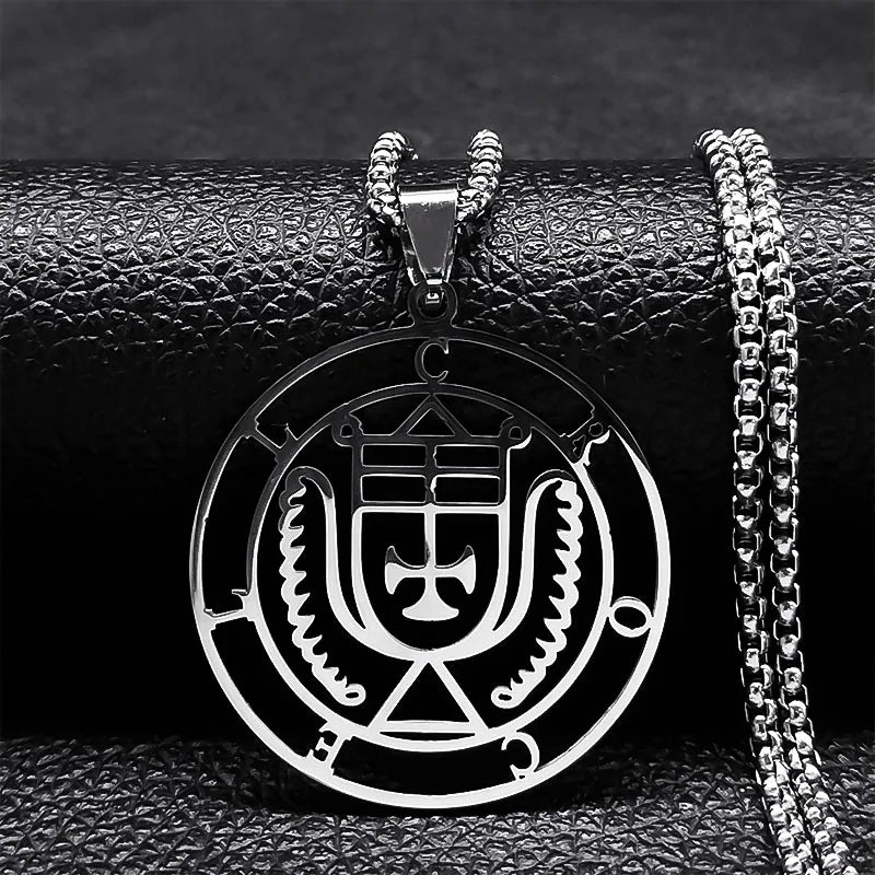 Astaroth Sigil Goetia Stainless Steel Necklace | Solomon Demon Seal Pendant Jewelry