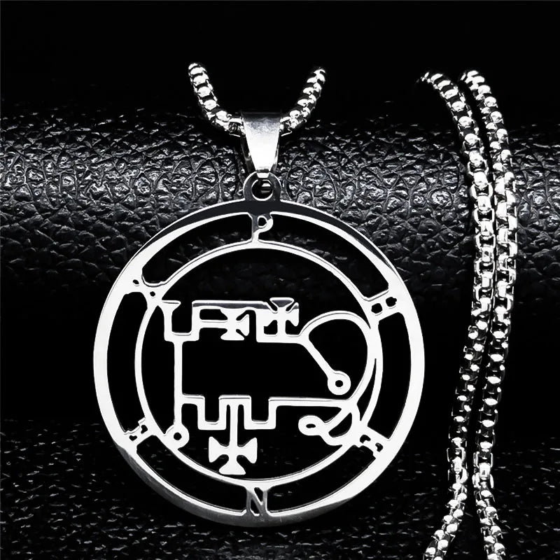 Astaroth Sigil Goetia Stainless Steel Necklace | Solomon Demon Seal Pendant Jewelry