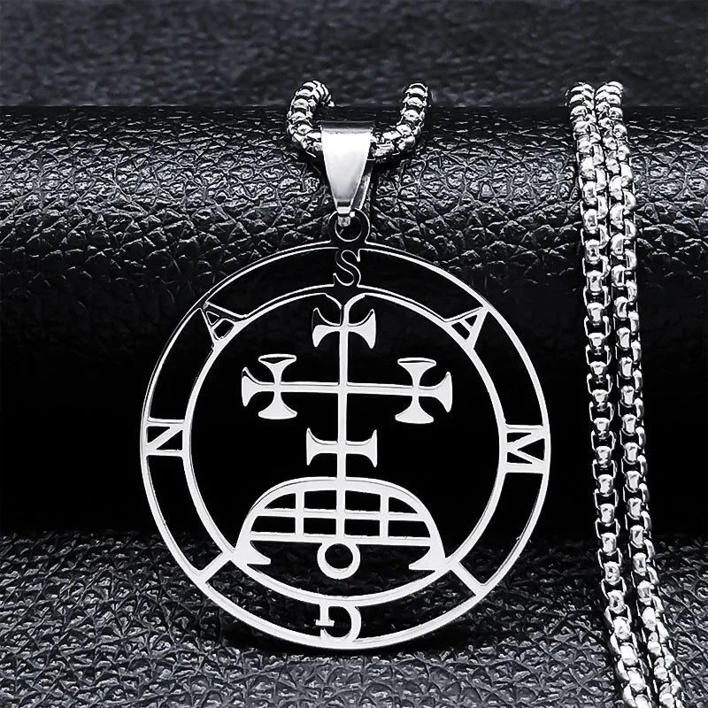 Astaroth Sigil Goetia Stainless Steel Necklace | Solomon Demon Seal Pendant Jewelry