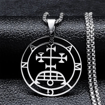 Astaroth Sigil Goetia Stainless Steel Necklace | Solomon Demon Seal Pendant Jewelry