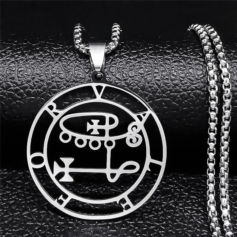 Astaroth Sigil Goetia Stainless Steel Necklace | Solomon Demon Seal Pendant Jewelry