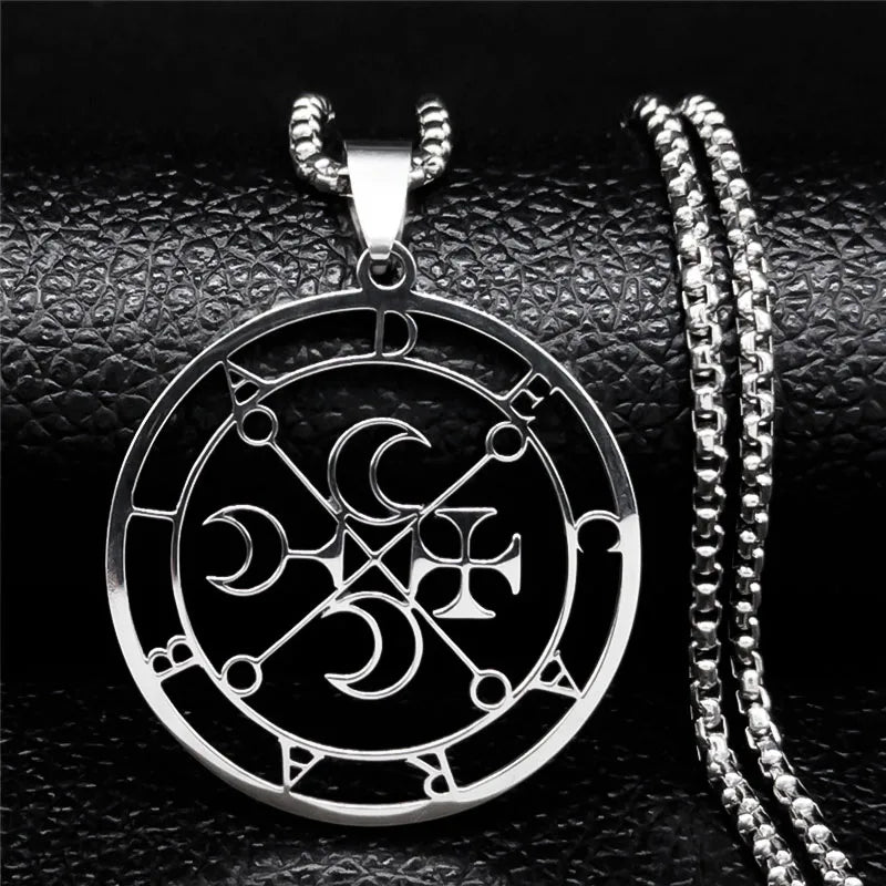 Astaroth Sigil Goetia Stainless Steel Necklace | Solomon Demon Seal Pendant Jewelry